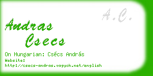 andras csecs business card