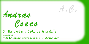 andras csecs business card